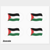 Stikker met vlag van de Palestijnse Autoriteit Ovale Sticker (Vel)