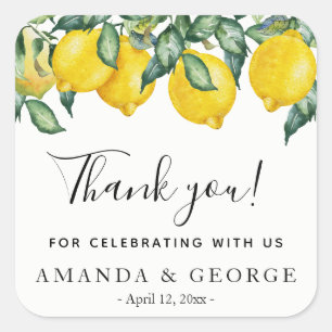 Stikkercitroenen en groene wijnen voor weddenschap vierkante sticker
