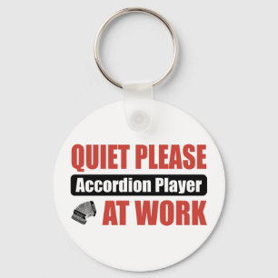 Stil alsjeblieft accordeonspeler op het werk sleutelhanger