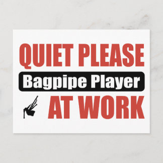 Stil alsjeblieft Bagpipe Player op het werk Briefkaart
