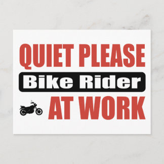 Stil alsjeblieft Bike Rider op het werk Briefkaart