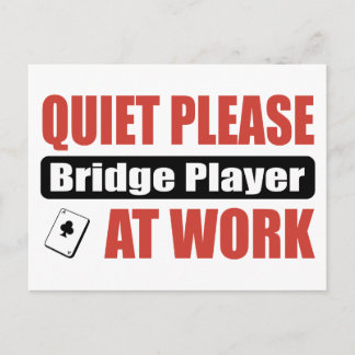 Stil alsjeblieft Bridge Player op het werk Briefkaart