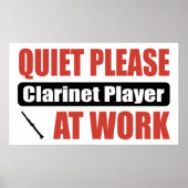 Stil, alsjeblieft Clarinet Player op het werk Poster (Voorkant)