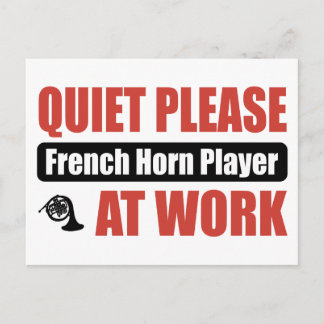 Stil, alsjeblieft Franse Horn Player op het werk Briefkaart