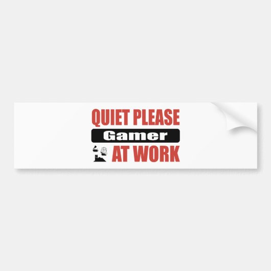 Stil alsjeblieft Gamer op het werk Bumpersticker (Voorkant)