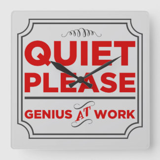 Stil alsjeblieft Genius op het werk Vierkante Klok