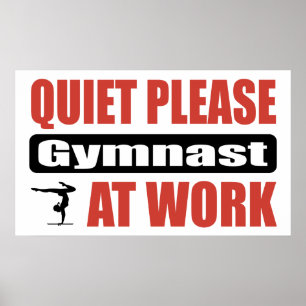 Stil alsjeblieft gymnast op het werk poster