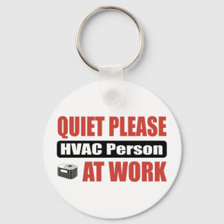 Stil, alsjeblieft: HVAC-persoon op het werk Sleutelhanger