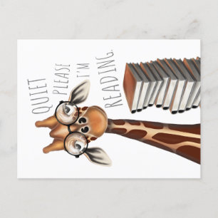 Stil, alsjeblieft, ik lees - Giraffe Briefkaart