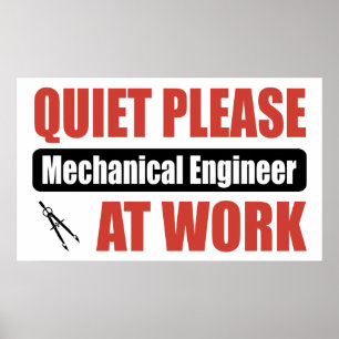 Stil alsjeblieft Mechanische ingenieur op het werk Poster