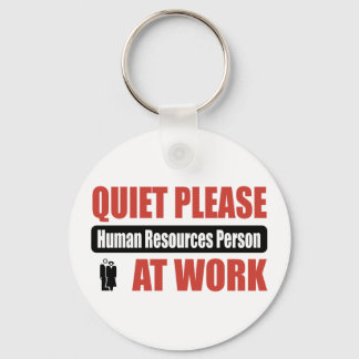 Stil alsjeblieft Personeel persoon op het werk Sleutelhanger