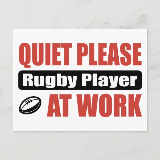 Stil alsjeblieft Rugby Player op Work Briefkaart (Voorkant)