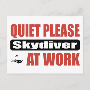 Stil alsjeblieft Skydiver op het werk Briefkaart
