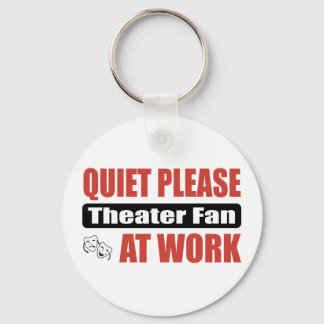 Stil alsjeblieft theaterventilator op het werk sleutelhanger