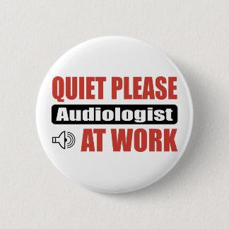 Stil, audioloog op het werk ronde button 5,7 cm
