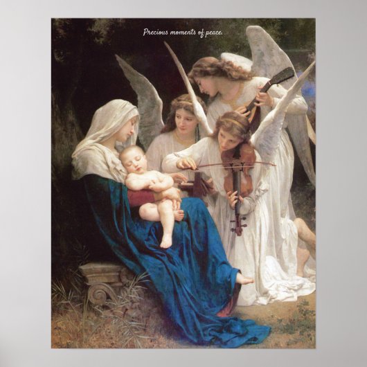 Stil Baby Jesus slaapt Angel Lullaby Script Poster (Voorkant)