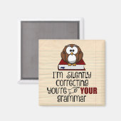 Stil corrigeren van je Grammar Sarcastic Owl Magneet (Voorkant / Achterkant)