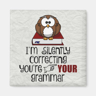 Stil corrigeren van je Grammar Sarcastic Owl Magneet