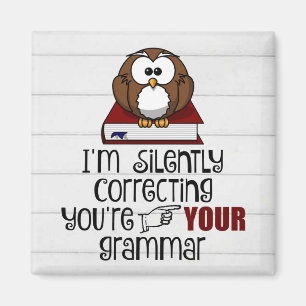 Stil corrigeren van je Grammar Sarcastic Owl Magneet