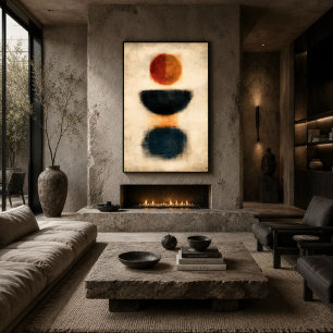 Stil Evenwicht Wabi-Sabi Geometrische Abstracte Ku Poster