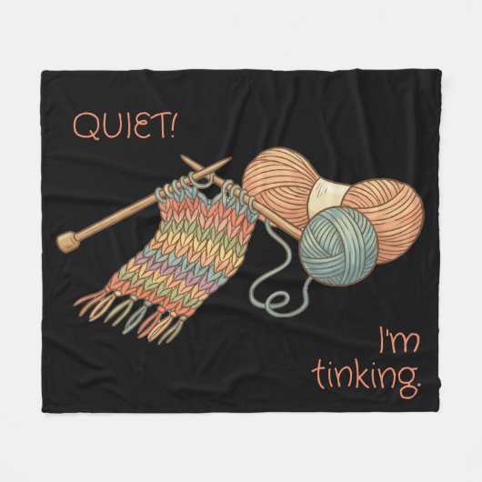 STIL! Ik ben aan het tinken. Fleece Deken (Voorkant (Horizontaal))