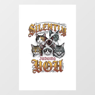 Stil Je Oordelende Vintage Kat Grafische T-Shirt_1 Raamsticker