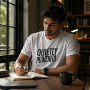Stil Krachtig Minimaal T-Shirt met Typografie