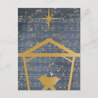 Stil nacht Baby Jezus in de Manger Nativiteit Briefkaart