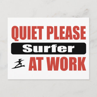 Stil, surfer op het werk briefkaart