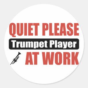 Stil, Trumpet Player op het werk Ronde Sticker