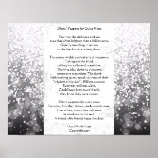 Stil wapens voor stille oorlogen. Poem van Liza Ni Poster