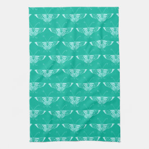 Stileer Deco butterfly - turquoise en aqua Theedoek