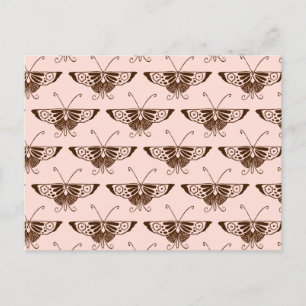 Stileer Deco-vlinder - chocolade en perziken Briefkaart