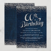 Stileer Denim & Diamonds 60e verjaardag Kaart (Voorkant / Achterkant)