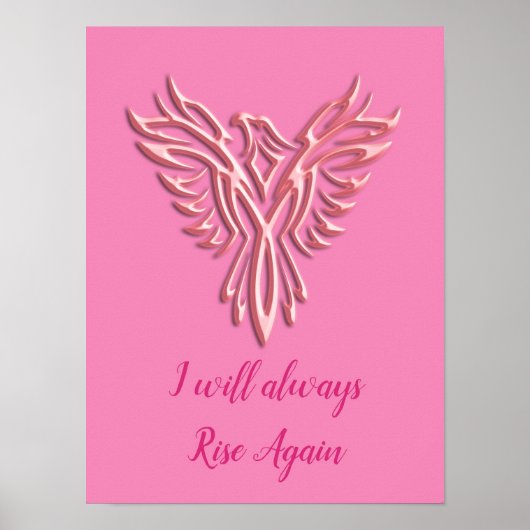 Stileerde roze Phoenix, ik zal altijd weer stijgen Poster (Voorkant)