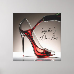 Stiletto en wijn-wijnbar canvas afdruk