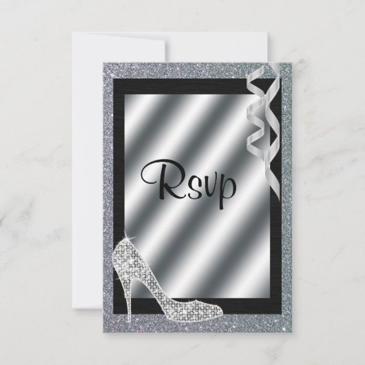 Stiletto et Streamers Glittery Argent RSVP (Devant)