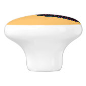 Stiletto-pomp, hete roze op sinaasappel keramische knop (Zijkant)