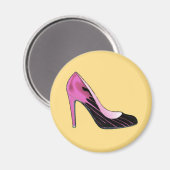 Stiletto-pomp, hete roze op sinaasappel magneet (Voorkant / Achterkant)