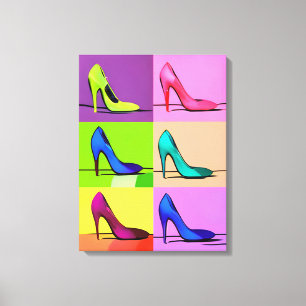 Stiletto pompen, hoge hakken Poster kunst Canvas Afdruk