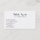 Stiletto Sports Visitekaartjes (Achterkant)