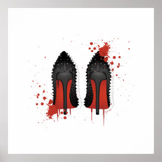 Stilettos spatters en druppeltjes poster