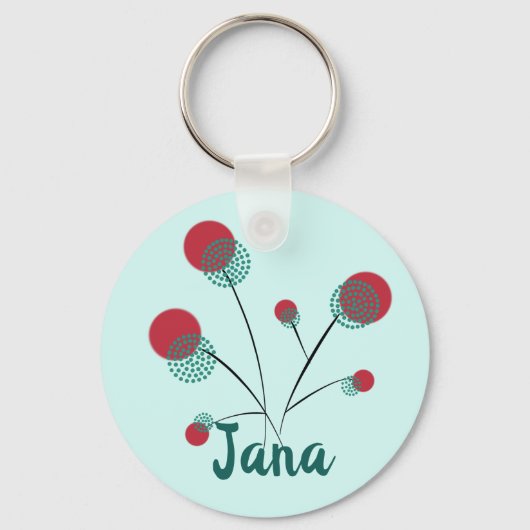 Stilisierter Blumenstrauß, personalisiert Sleutelhanger (Voorkant)