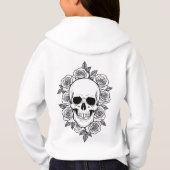 Still Blooming Skull & Roses Line Art Hoodie (Dos)