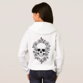 Still Blooming Skull & Roses Line Art Hoodie (Dos entier)