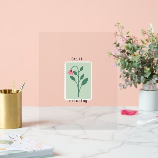 Still Existing Minimalist Flower Stamp Design Acryl Bord (Huwelijk)