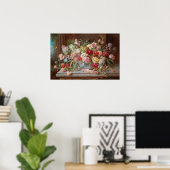 Still Life with Flowers par Hans Zatzka - poster (Bureau à domicile)
