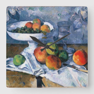 Still Life with Fruit Dish Vierkante Klok