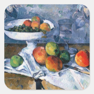 Still Life with Fruit Dish Vierkante Sticker