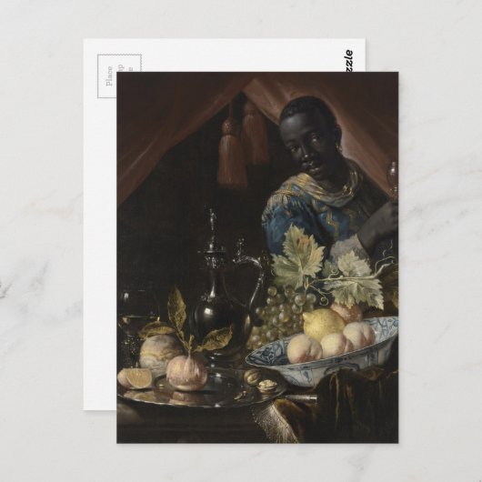 Still-life with peaches and a lemon briefkaart (Voorkant / Achterkant)